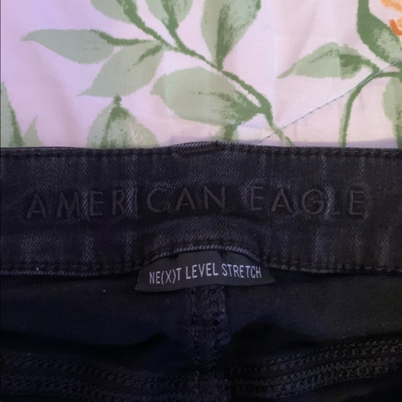 Black American Eagle Size 0 Distressed Skinny Jeggings - Picture 5 of 9
